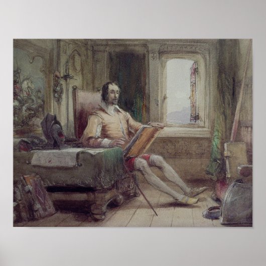 Don Quichot in zijn studie Poster (Voorkant)