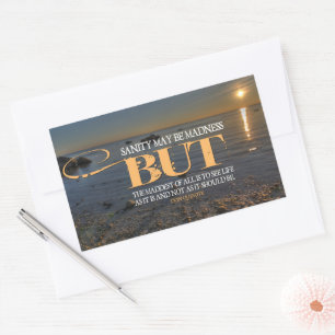 Don Quichot Inspirerend citaat "waanzin" Rechthoekige Sticker