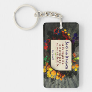 Don Quichot Inspirerend citaat "waanzin" Sleutelhanger