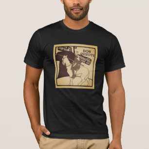 Don Quichot op een paard en windmolen T-shirt