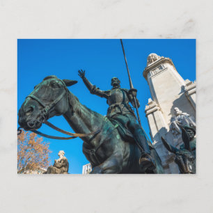 Don Quichot standbeeld Cervantes monument Madrid S Briefkaart
