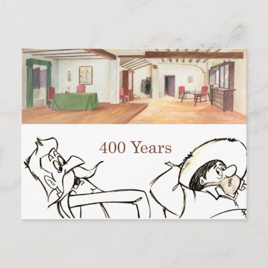 DON QUIXOTE - de animatieachtergrond van de Cartoo Briefkaart (Voorkant)