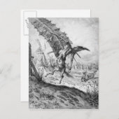 Don Quixote en de windmolens Briefkaart (Voorkant / Achterkant)