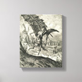 Don Quixote en de windmolens Canvas Afdruk (Voorkant)