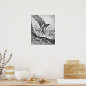 Don Quixote en de windmolens Poster (Keuken)