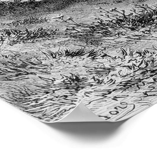 Don Quixote en de windmolens Poster (Hoek)