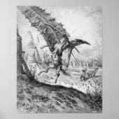 Don Quixote en de windmolens Poster (Voorkant)