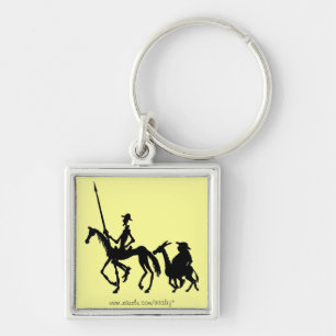 Don Quixote en Sancho Panza grafische sleutelhange Sleutelhanger