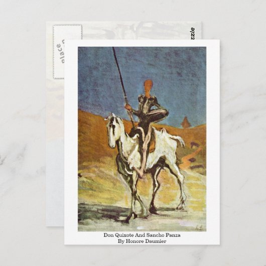 Don Quixote en Sancho Panza van Honore Daumier Briefkaart (Voorkant / Achterkant)