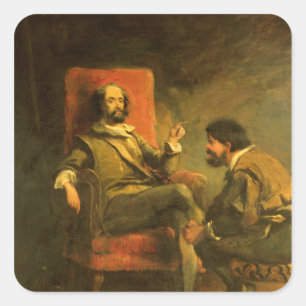 Don Quixote en Sancho Panza Vierkante Sticker