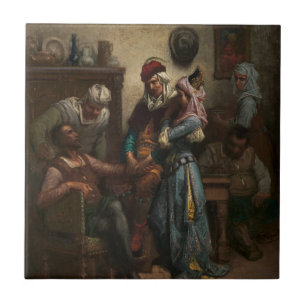 Don Quixote en Sancho Panza zijn door Basil ingesl Tegeltje