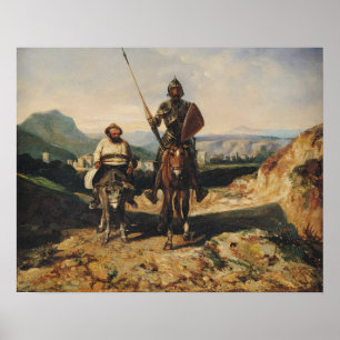 Don Quixote en Sancho Poster