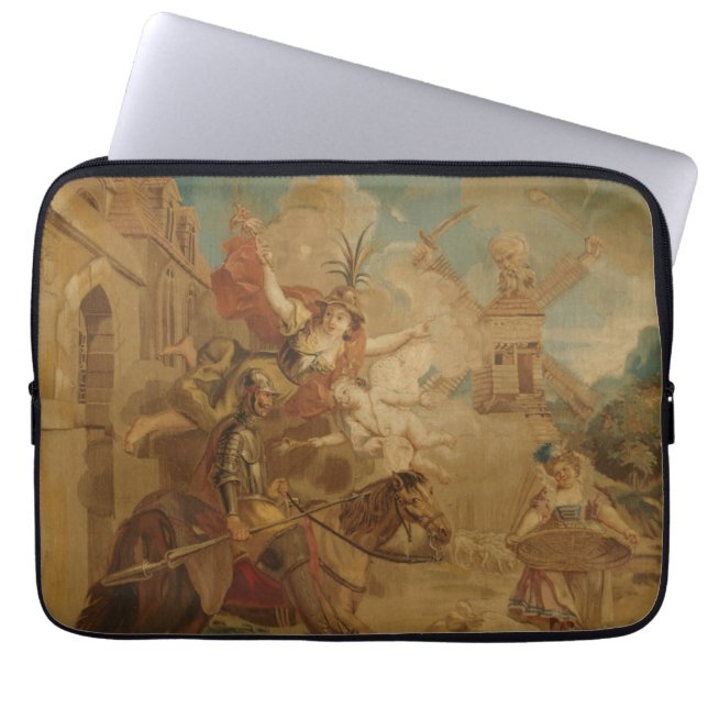 Don Quixote Guided by Folly, 18th century tapestry Laptop Sleeve (Voorkant)