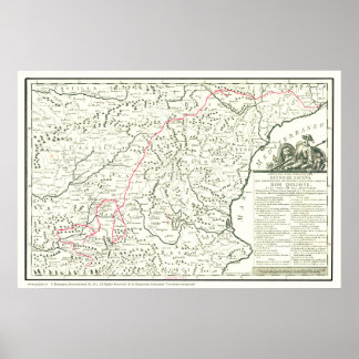 Don Quixote Route Map-Mapa de la Ruta del Quijote Poster