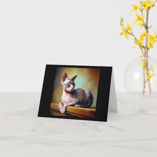 Don Sphynx Cat Kaart (Gele Bloem)