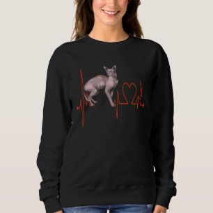 Don Sphynx Kat Hartslag EKG Ik hou van mijn haarl Trui