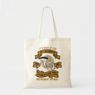 Don_t houdt ervan muziek muzikaal Frans paard af t Tote Bag