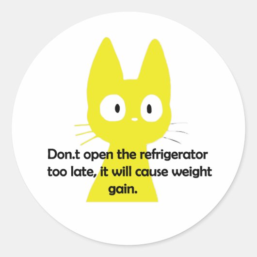 Don.t open the refrigerator too late,  ronde sticker (Voorkant)