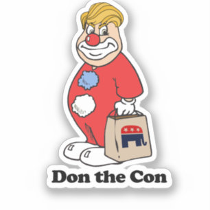 Don the con — Anti-Trump Design — Politiek.p Sticker