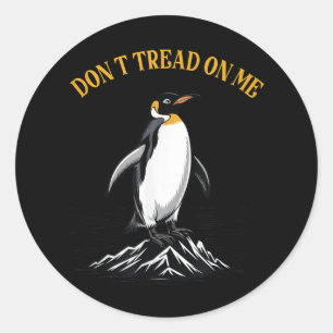 Don treden op pinguïns, belastingen pinguïn grappi ronde sticker