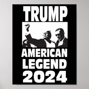Don Trump 2024 Bulletproof Never Surrender Legend Poster