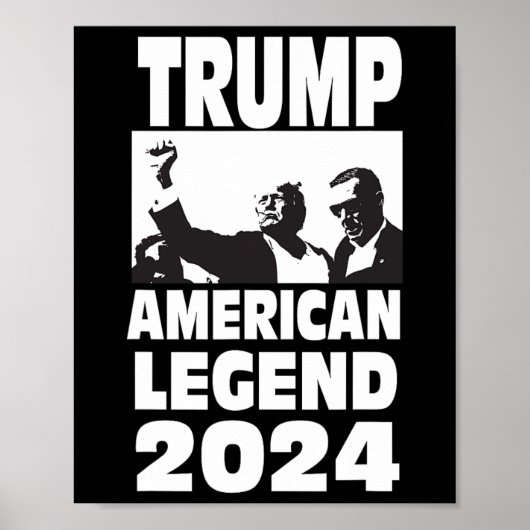 Don Trump 2024 Bulletproof Never Surrender Legend Poster (Voorkant)