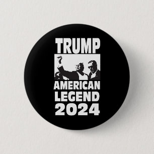 Don Trump 2024 Bulletproof Never Surrender Legend Ronde Button 5,7 Cm