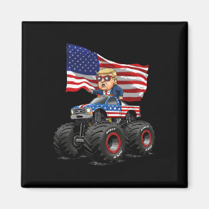 Donad Trump Monster Truck 4 juli Vlag van de VS Pl Magneet