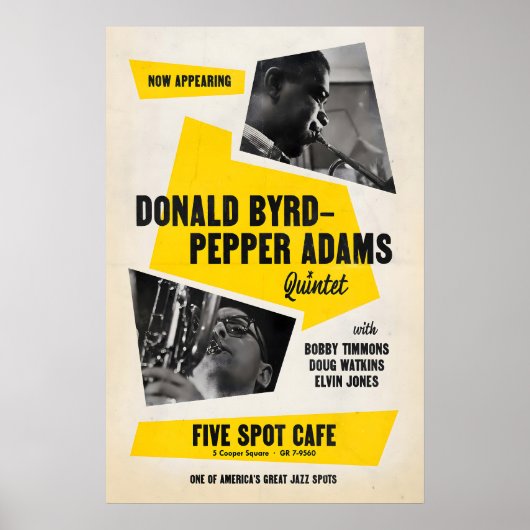 Donald Byrd - Pepper Adams affiche jazz - Five Spo (Devant)