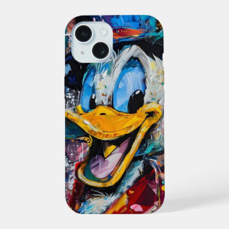 Donald de Eend kleurrijke iPhone 15 hoes Hoesje