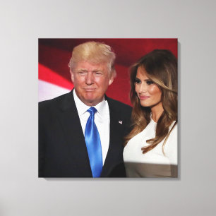 DONALD EN MELANIA TRUMP CANVAS AFDRUK