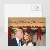 Donald en Melania: We zeggen vrolijk kerstfeest! Briefkaart (Voorkant / Achterkant)