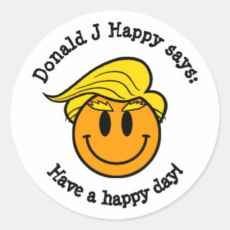 Donald J Happy "Fijne dag!" Ronde Sticker
