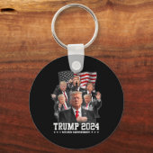 Donald J Trump 2024 Nooit Overgave Sleutelhanger (Voorkant)