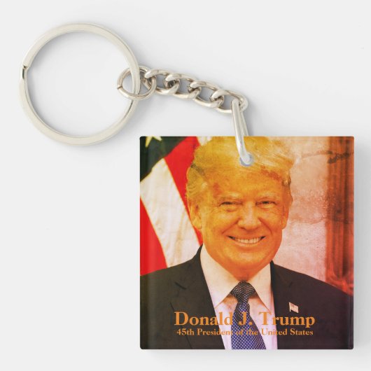 Donald J. Trump, 45e President Acryl Sleutelhanger (voorkant)