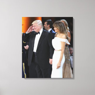 Donald & Melania Trump bij de opening Canvas Afdruk