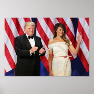 Donald & Melania Trump bij de opening Poster