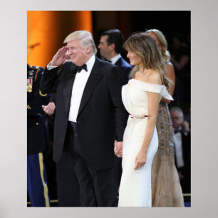 Donald & Melania Trump op de dag van inauguratie Poster