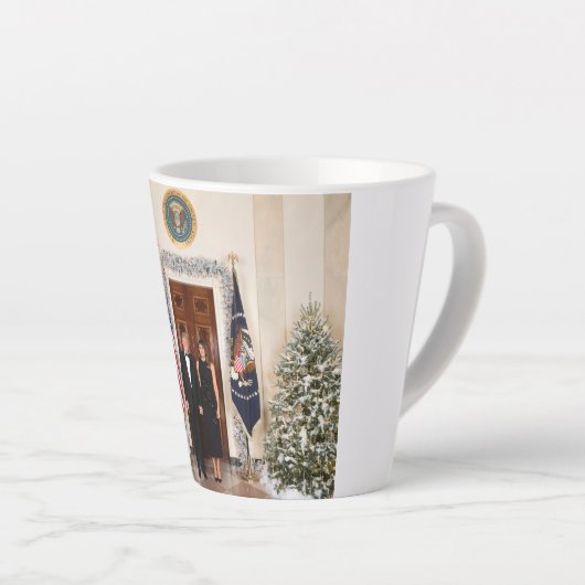 Donald & Melania Trump's kerstwitte huis Latte Mok (Rechterhoek)