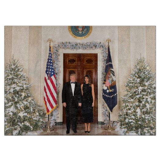 Donald & Melania Trump's kerstwitte huis Snijplank (Voorkant)
