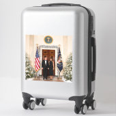 Donald & Melania Trump's kerstwitte huis Sticker (Koffer)