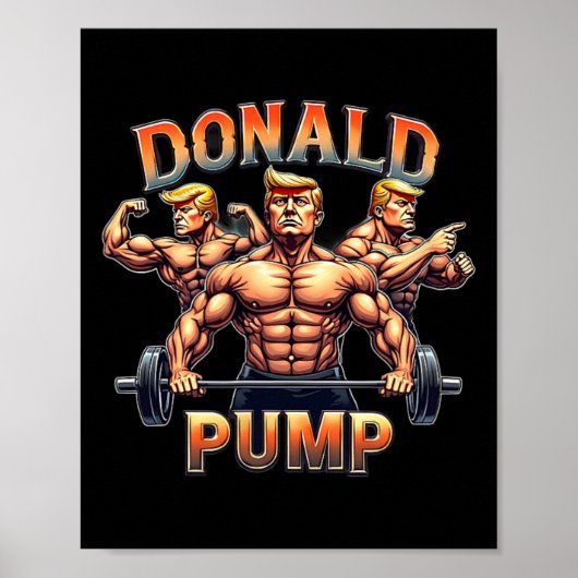 Donald Pump Funny Muscle Gym Meme  Poster (Voorkant)