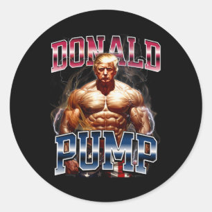 Donald Pump Meme Funny Ronde Sticker