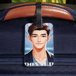 Donald. tekenontwerp met animatie bagagelabel