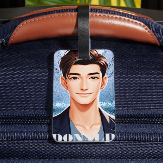 Donald. tekenontwerp met animatie bagagelabel