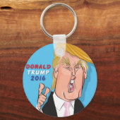 Donald Trump 2016 Cartoon Sleutelhanger (Voorkant)