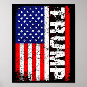 Donald Trump 2020  Amerikaanse vlag T Shirten Poster