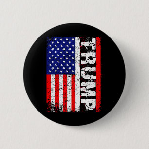 Donald Trump 2020 Amerikaanse vlag T Shirten Ronde Button 5,7 Cm