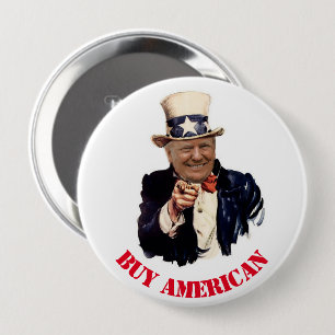 DONALD TRUMP 2020 BUY AMERICAN RONDE BUTTON 4,0 CM