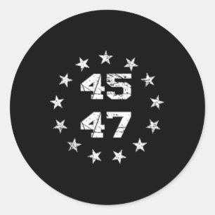 Donald Trump 2024 45 47 Amerikaanse vlag 4 juli Ronde Sticker